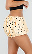 Gele Ballonshort met Zwarte Stippen en Elastische Taille