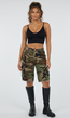 Camouflage Cargo Bermuda Short van Denim met Zakken