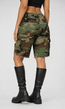 Camouflage Cargo Bermuda Short van Denim met Zakken