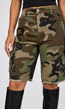 Camouflage Cargo Bermuda Short van Denim met Zakken