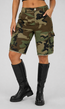 Camouflage Cargo Bermuda Short van Denim met Zakken