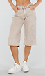 Beige Stretch Denim Bermuda Broek
