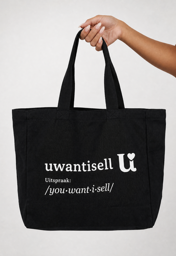 Uwantisell™ Zwarte Canvas Shopper