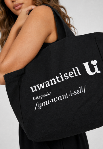 NEW010726 Uwantisell™ Zwarte Canvas Shopper