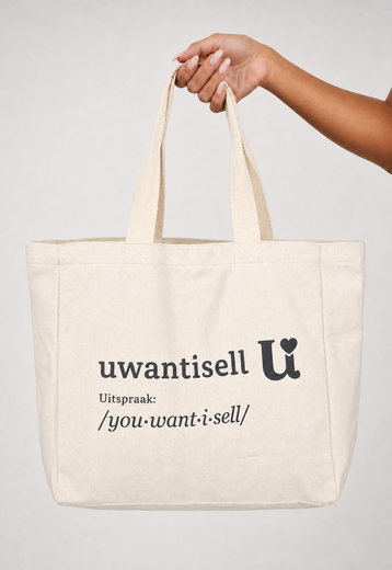 Uwantisell™ Crème Canvas Shopper