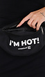 Zwarte UV Reactieve Heuptas met Verstelbare Buckle en Print