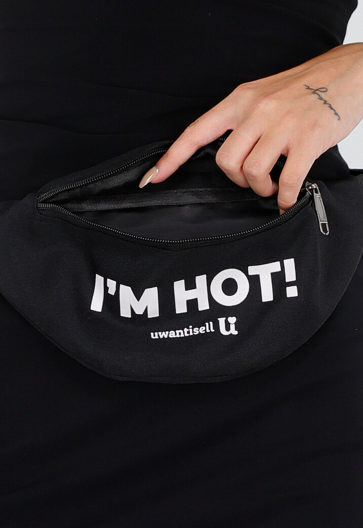 Zwarte UV Reactieve Heuptas met Verstelbare Buckle en Print