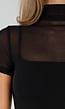 Zwarte Mesh Top met Hoge Hals en Pads
