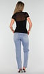 Zwarte Mesh Top met Hoge Hals en Pads