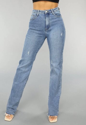 Redial Jeans  Tall Lichtblauwe High Waist Stretch Jeans met Rechte Pijpen