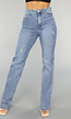 Tall Lichtblauwe High Waist Stretch Jeans met Rechte Pijpen