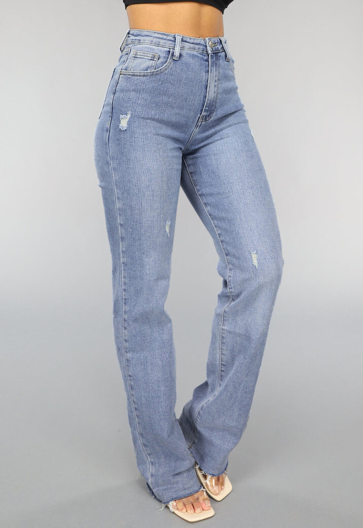 Tall Lichtblauwe High Waist Stretch Jeans met Rechte Pijpen
