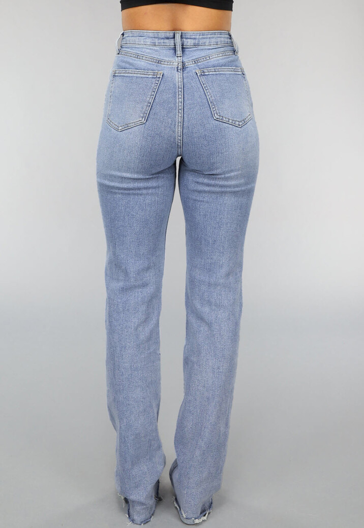 Tall Lichtblauwe High Waist Stretch Jeans met Rechte Pijpen