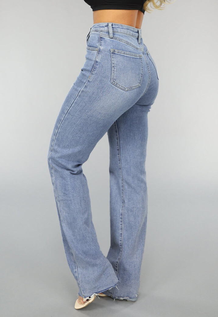 Tall Lichtblauwe High Waist Stretch Jeans met Rechte Pijpen