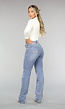 Tall Lichtblauwe High Waist Stretch Jeans met Rechte Pijpen