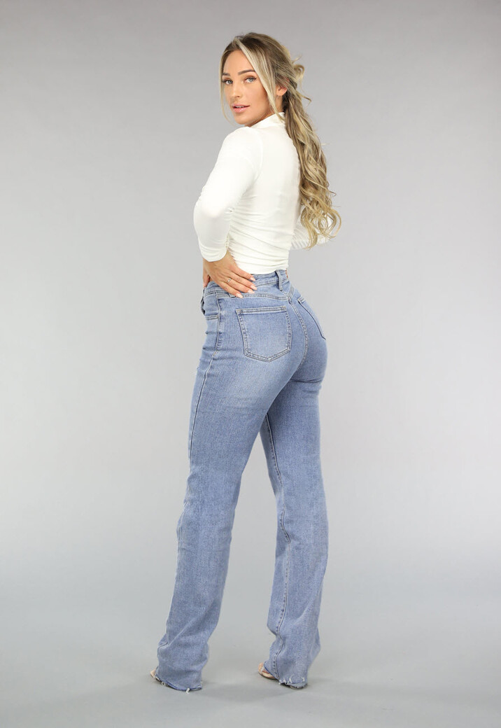 Tall Lichtblauwe High Waist Stretch Jeans met Rechte Pijpen