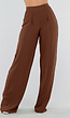 Tall Linnenlook Bruine Pantalon met Stretchband