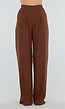 Tall Linnenlook Bruine Pantalon met Stretchband