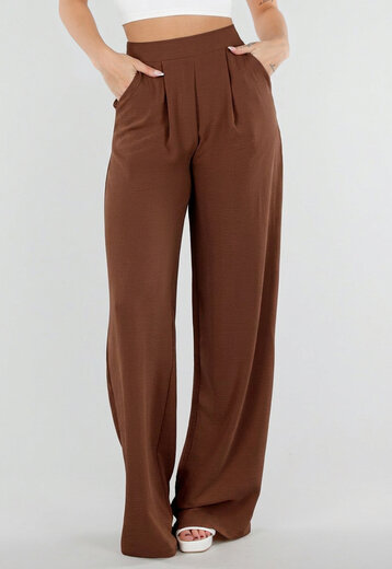 Tall Linnenlook Bruine Pantalon