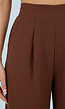 Tall Linnenlook Bruine Pantalon met Stretchband