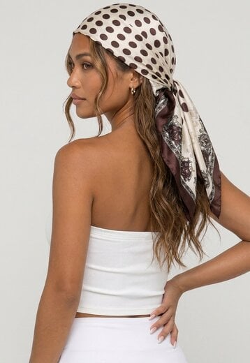 Crèmekleurige Bandana met Stippenprint