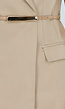 Beige Mouwloze Blazer Set met Nette Shorts en Riem