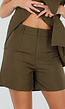 Mosgroene Matchende Set met Gilet, Short en Smal Riempje