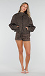Bruine Tweedelige Polkadot Set met Jack en Short