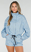 Lichtblauwe Tweedelige Polkadot Set met Jack en Short
