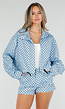 Lichtblauwe Tweedelige Polkadot Set met Jack en Short