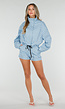 Lichtblauwe Tweedelige Polkadot Set met Jack en Short