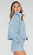 Lichtblauwe Tweedelige Polkadot Set met Jack en Short