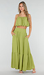 Olijfgroene Two Piece Set met Spaghetti Top en Maxi Rok