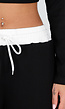 Zwarte Contrast Two Piece Set met Wide Leg Broek
