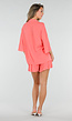 Koraal Matchende Set met Blouse, Shorts en Elastische Taille