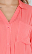 Koraal Matchende Set met Blouse, Shorts en Elastische Taille