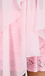 Roze Halter Bandeau Top met Asymmetrische Volants en Striksluiting