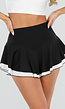 Zwarte Ruffle Skort met Contrasterende Zoom