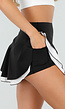 Zwarte Ruffle Skort met Contrasterende Zoom