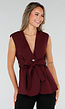 Bordeaux Gilet Top met Strikceintuur