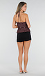 Bruine Halter Top met Polkadot Print en Strikdetail Voor Dames