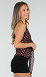 Bruine Halter Top met Polkadot Print en Strikdetail Voor Dames