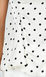 Witte Peplum Top met Zwarte Stippen en Ronde Hals