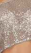 Champagne Glitter One Shoulder Top met Pailletten