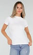 Wit Naadloos Shaping Stretch T-Shirt met Korte Mouwen