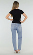 Zwart Basic T-Shirt met Korte Mouwen en Ronde Hals