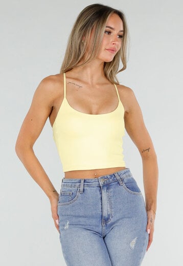 Gele Crop Top met Pads