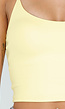 Gele Crop Top met Pads en Gekruiste Bandjes