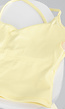 Gele Crop Top met Pads en Gekruiste Bandjes