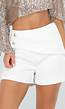 Witte Skort met Gouden Knopen